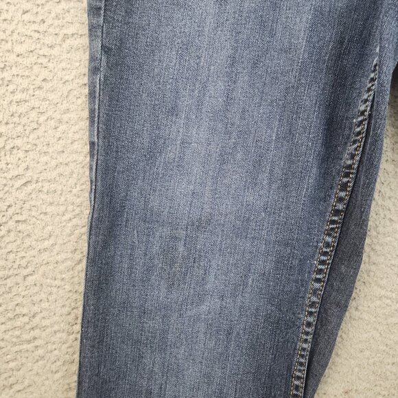 Y2K Bootcut Jeans Womens Plus Size 32x31 Vanity Low Rise Cotton Blend Blue Denim - Picture 6 of 12